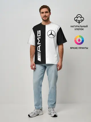 Мужская футболка оверсайз / MERCEDES AMG | МЕРСЕДЕС