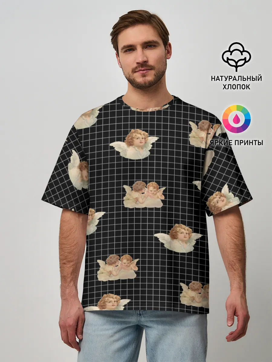 Мужская футболка оверсайз / Ангел