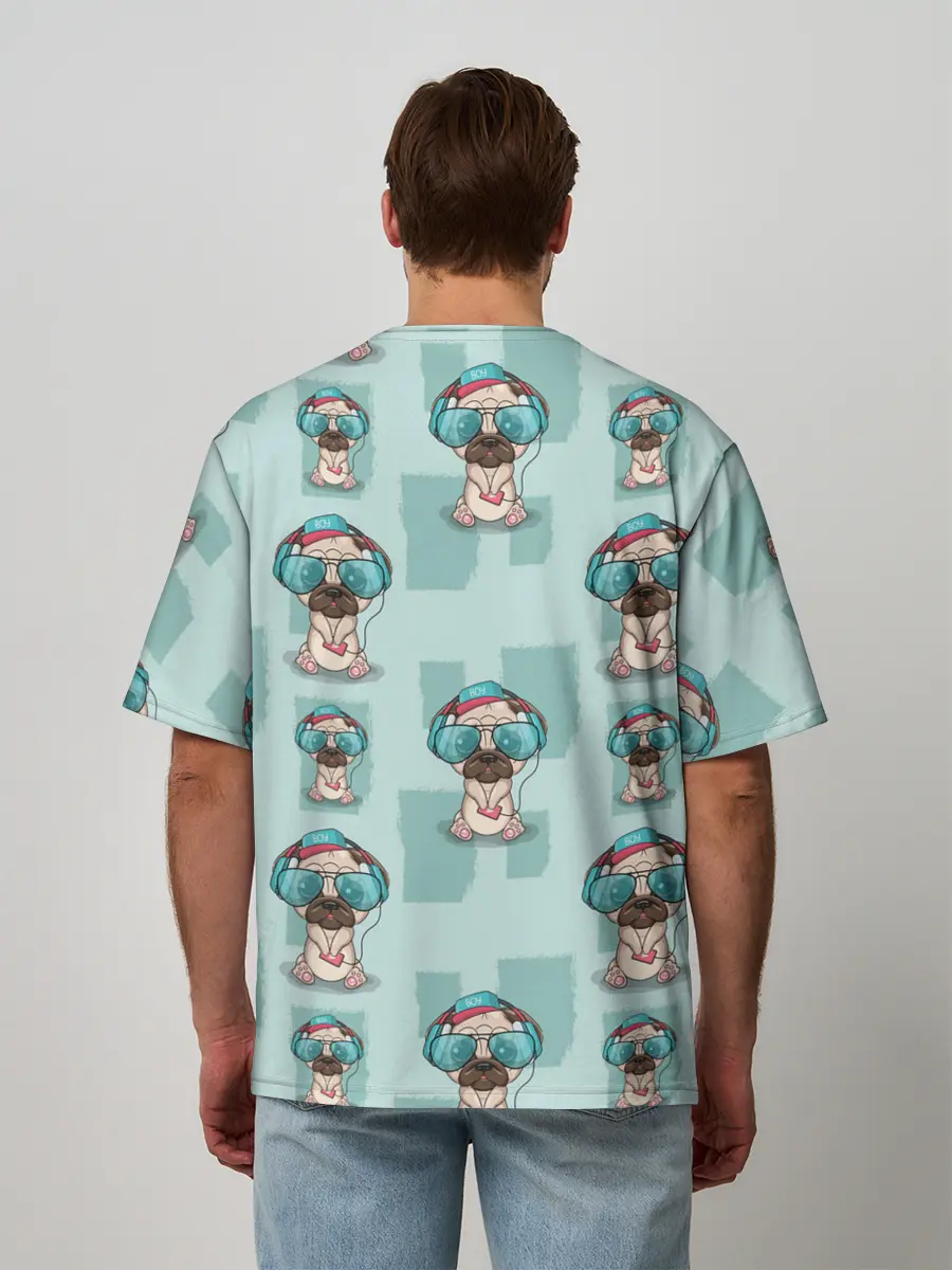 Мужская футболка оверсайз / Крутой песик