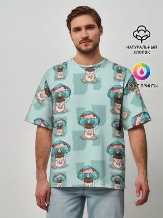 Мужская футболка оверсайз / Крутой песик