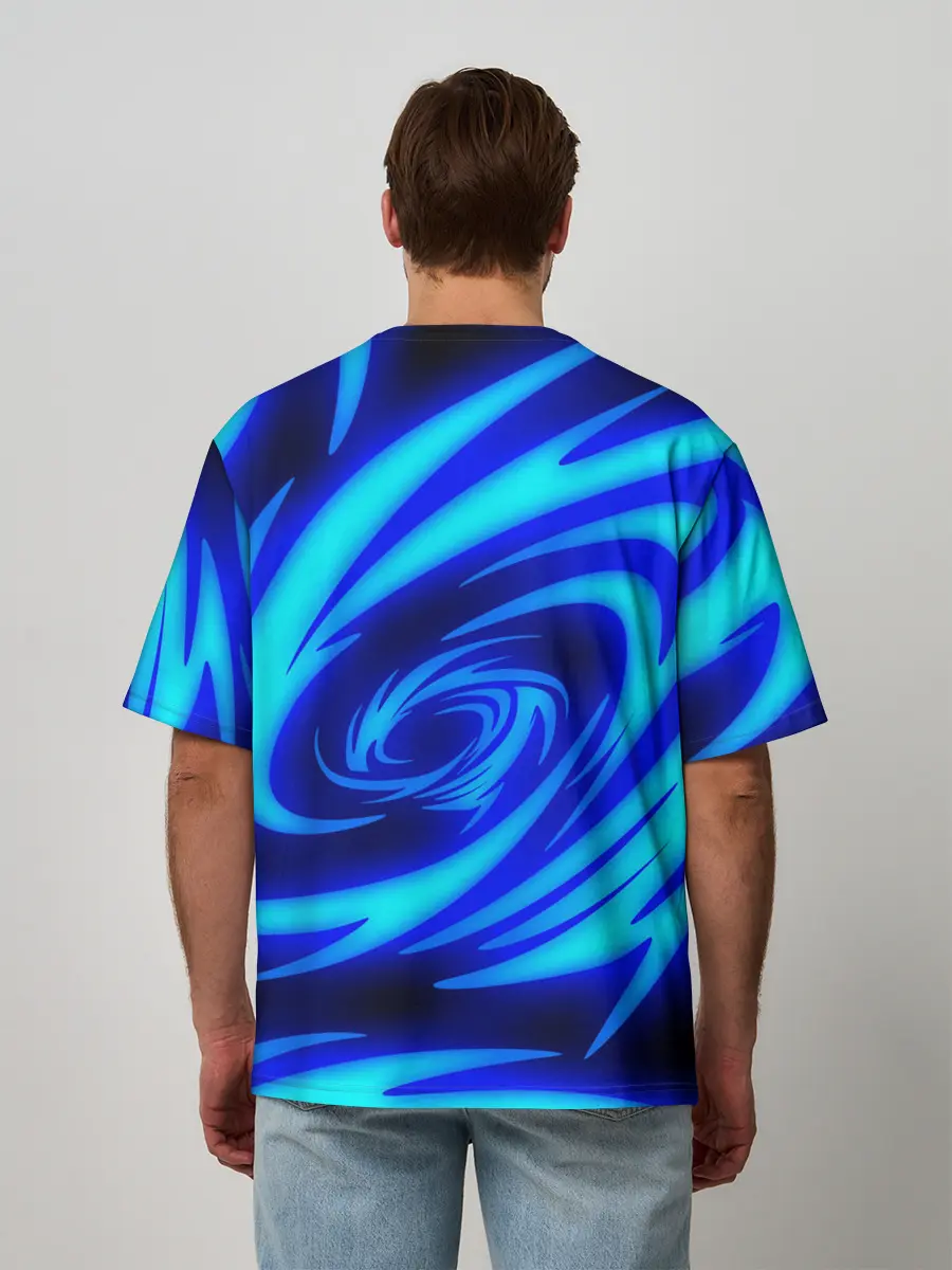 Мужская футболка оверсайз / ОГНЕННЫЕ ВОЛНЫ | FIRE STRIPES
