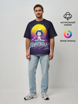 Мужская футболка оверсайз / Neon One Piece