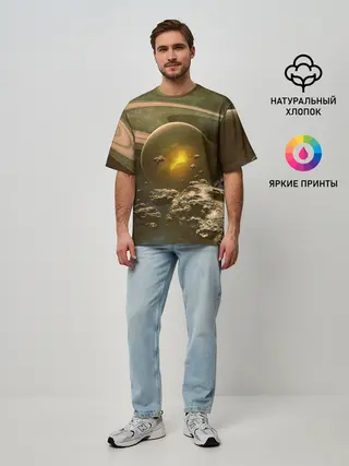 Мужская футболка оверсайз / Saturn