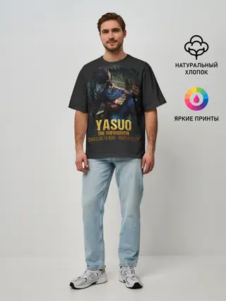 Мужская футболка оверсайз / Yasuo