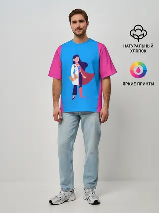 Мужская футболка оверсайз / Медсестра | Super Nurse