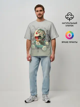 Мужская футболка оверсайз / Doraeman