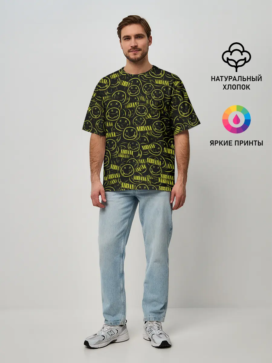 Мужская футболка оверсайз / Нирвана