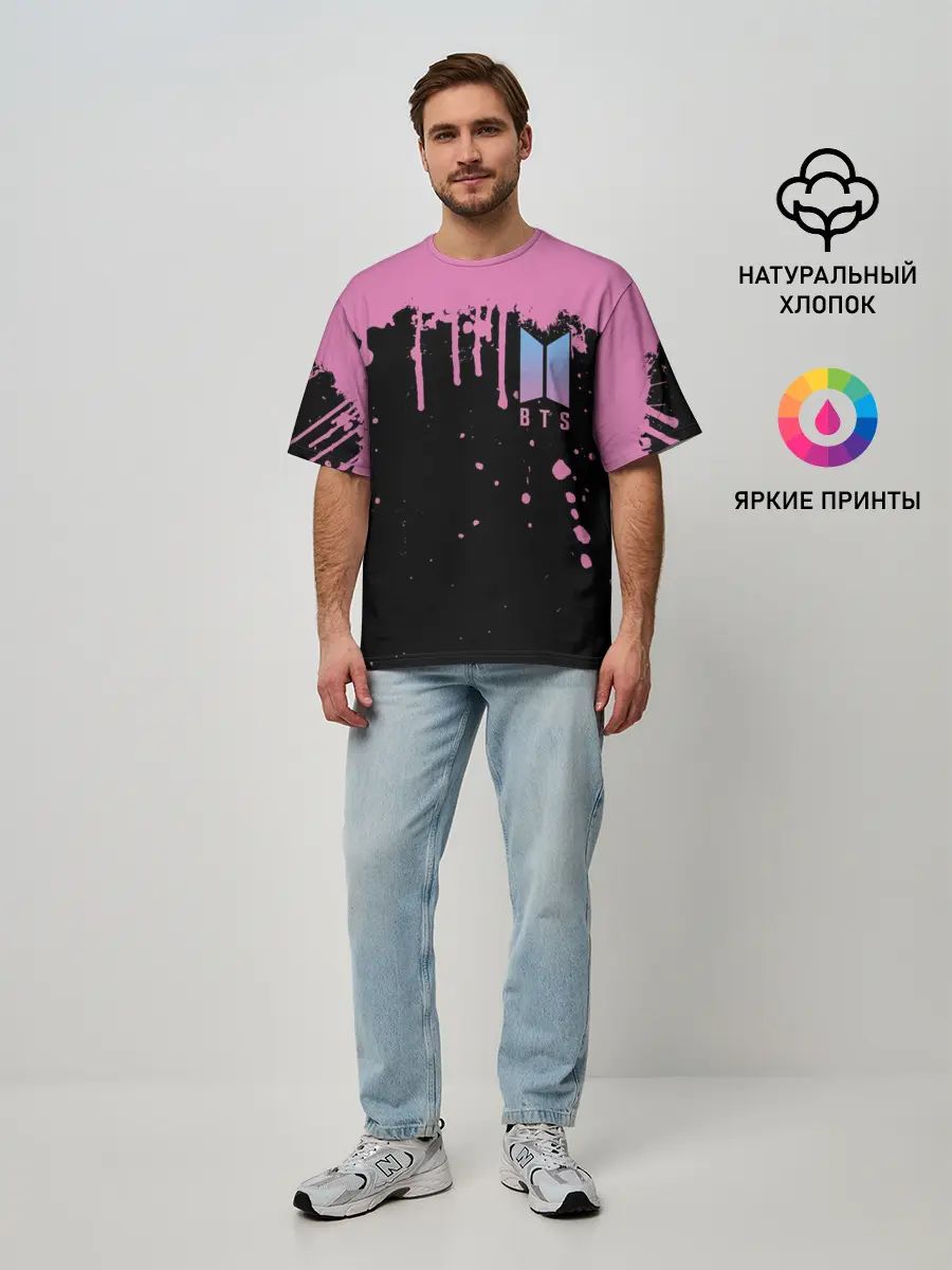 Мужская футболка оверсайз / BTS
