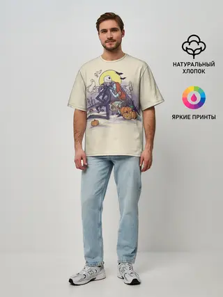 Мужская футболка оверсайз / Персонажи Хэллоуина