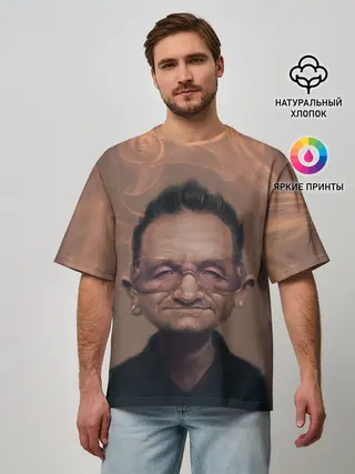 Мужская футболка оверсайз / БОНО | U2 | Ю ТУ