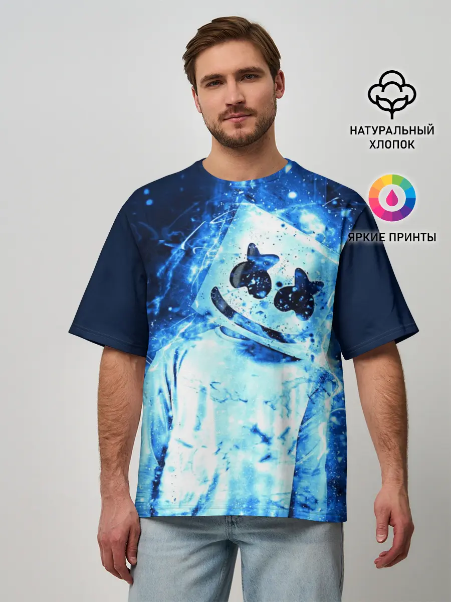 Мужская футболка оверсайз / Marshmello