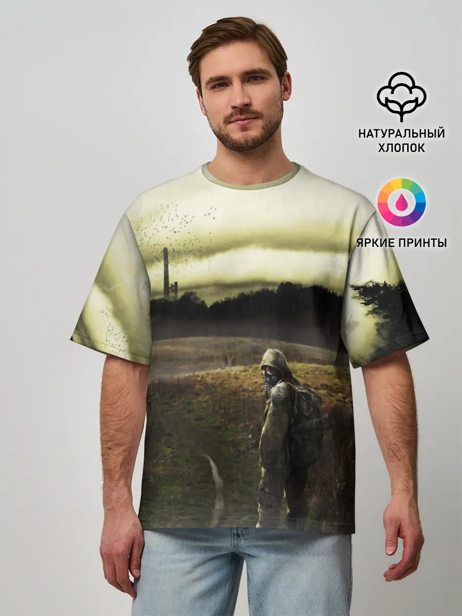 Мужская футболка оверсайз / STALKER