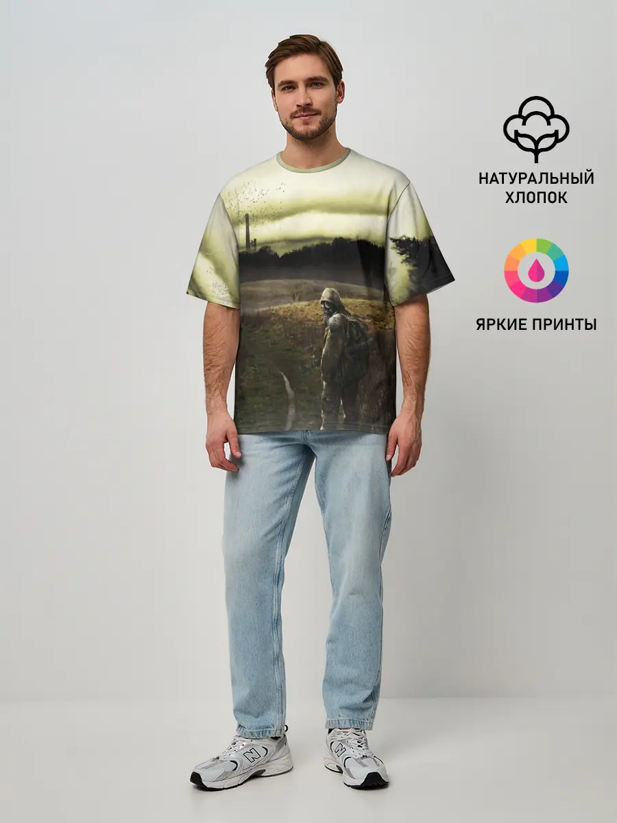 Мужская футболка оверсайз / STALKER
