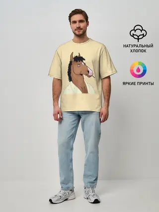 Мужская футболка оверсайз / Конь БоДжек