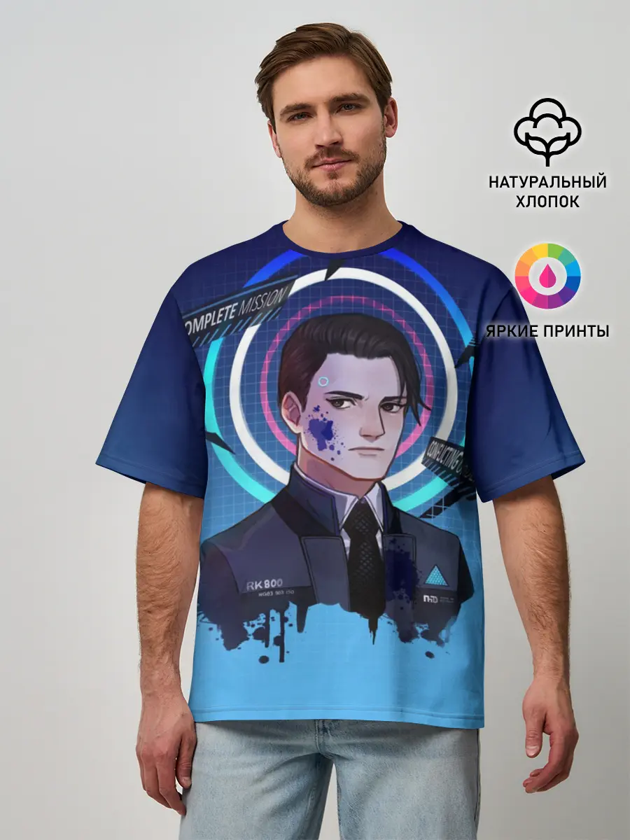 Мужская футболка оверсайз / Detroit: Become Human