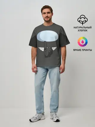 Мужская футболка оверсайз / AMONG US | BLACK IMPOSTOR