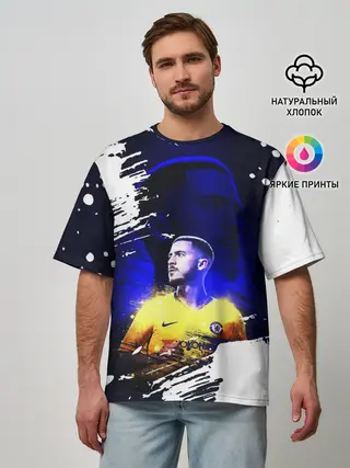 Мужская футболка оверсайз / ЭДЕН АЗАР / EDEN HAZARD