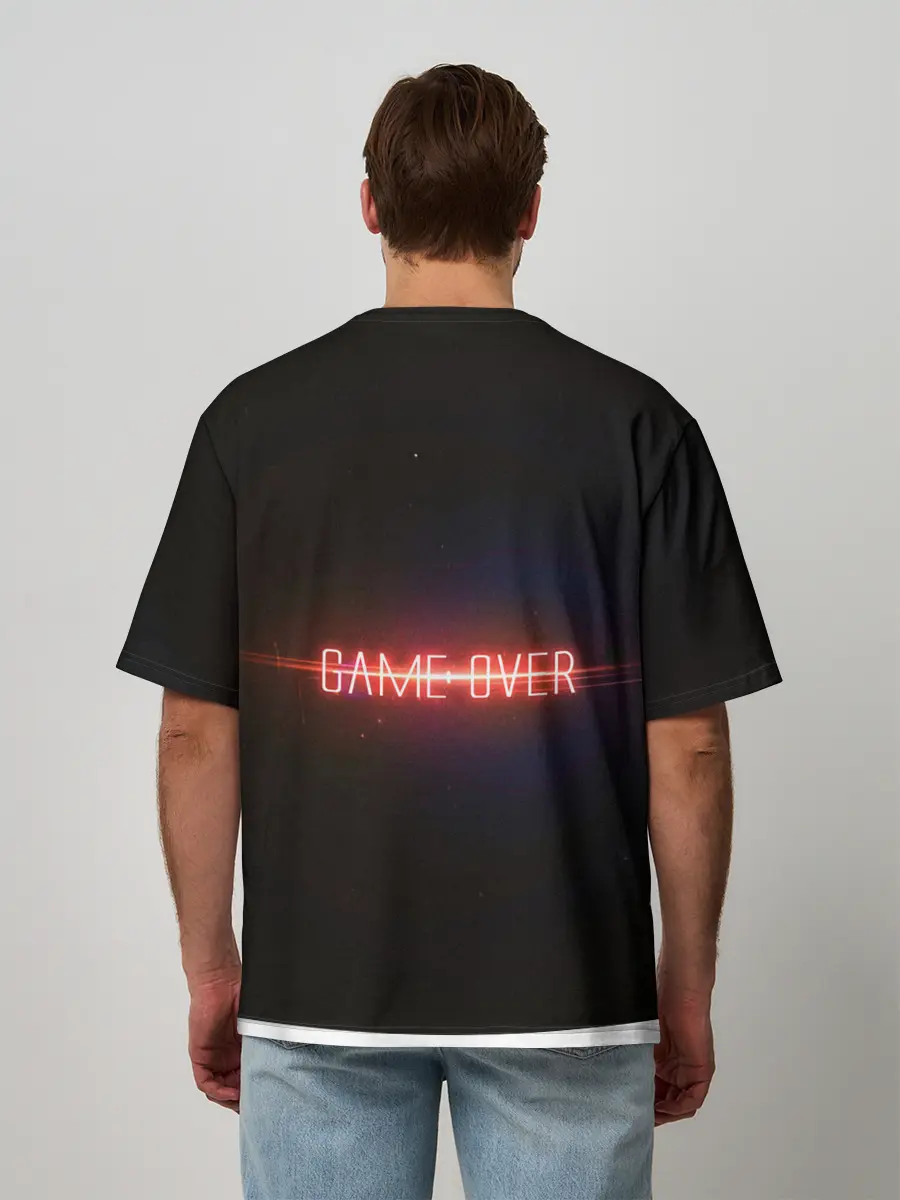 Мужская футболка оверсайз / Старт - игра окончена