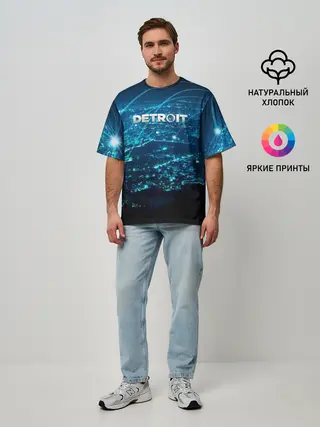 Мужская футболка оверсайз / Detroit:become human
