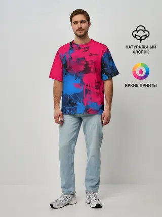 Мужская футболка оверсайз / Буря красок