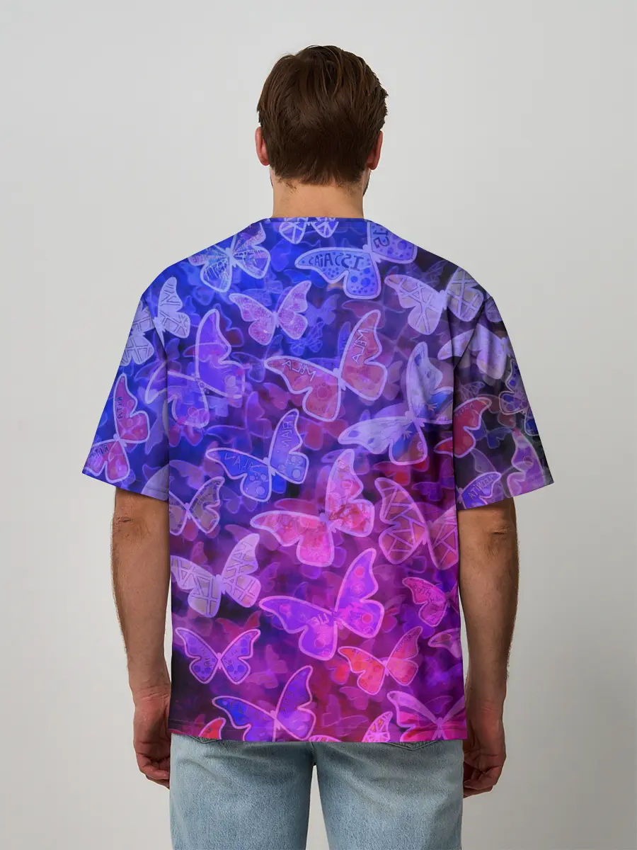 Мужская футболка оверсайз / Стеклянный рой