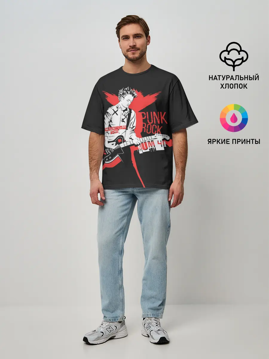Мужская футболка оверсайз / Punk-rock