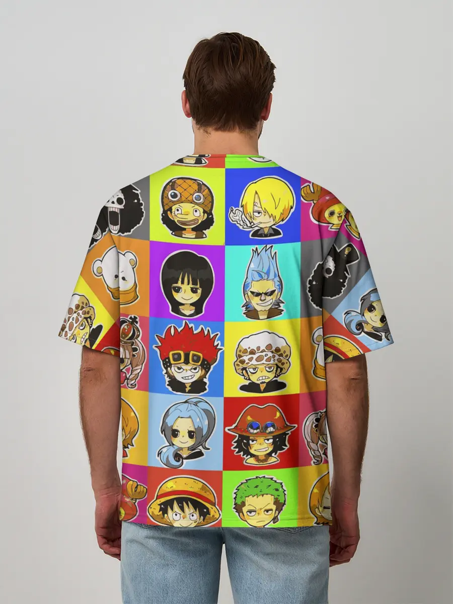 Мужская футболка оверсайз / ONE PIECE / ВАН ПИС / УЗОР