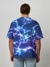 Мужская футболка оверсайз / СВЕТЯЩИЕСЯ МОЛНИИ | NEON FLASH