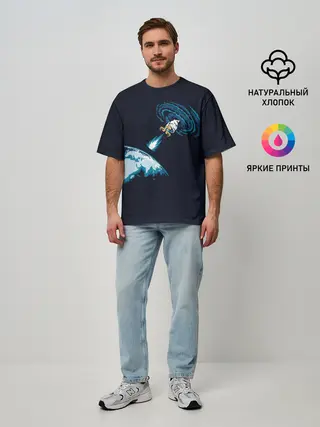 Мужская футболка оверсайз / Небесный хадукен