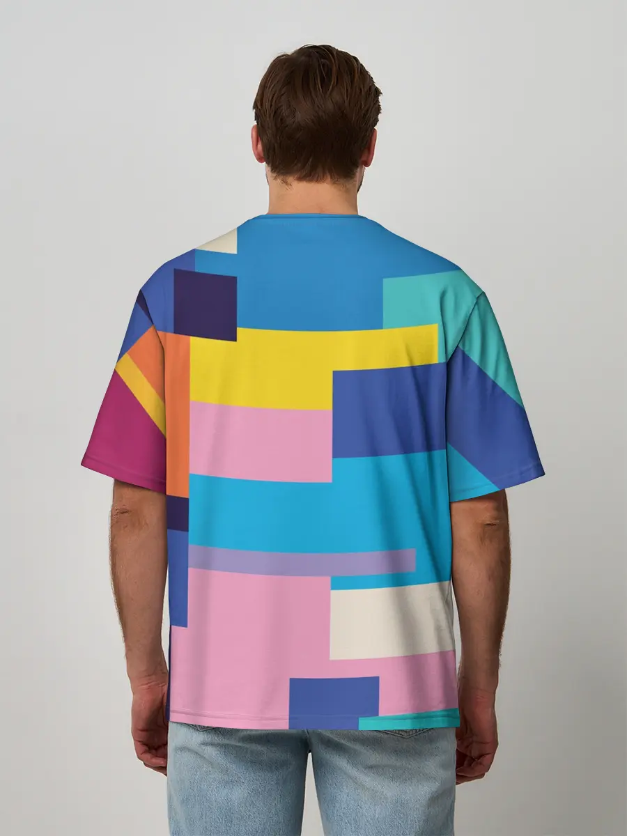 Мужская футболка оверсайз / Плавные узоры