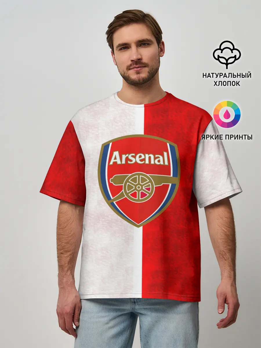 Мужская футболка оверсайз / FC Arsenal 3D