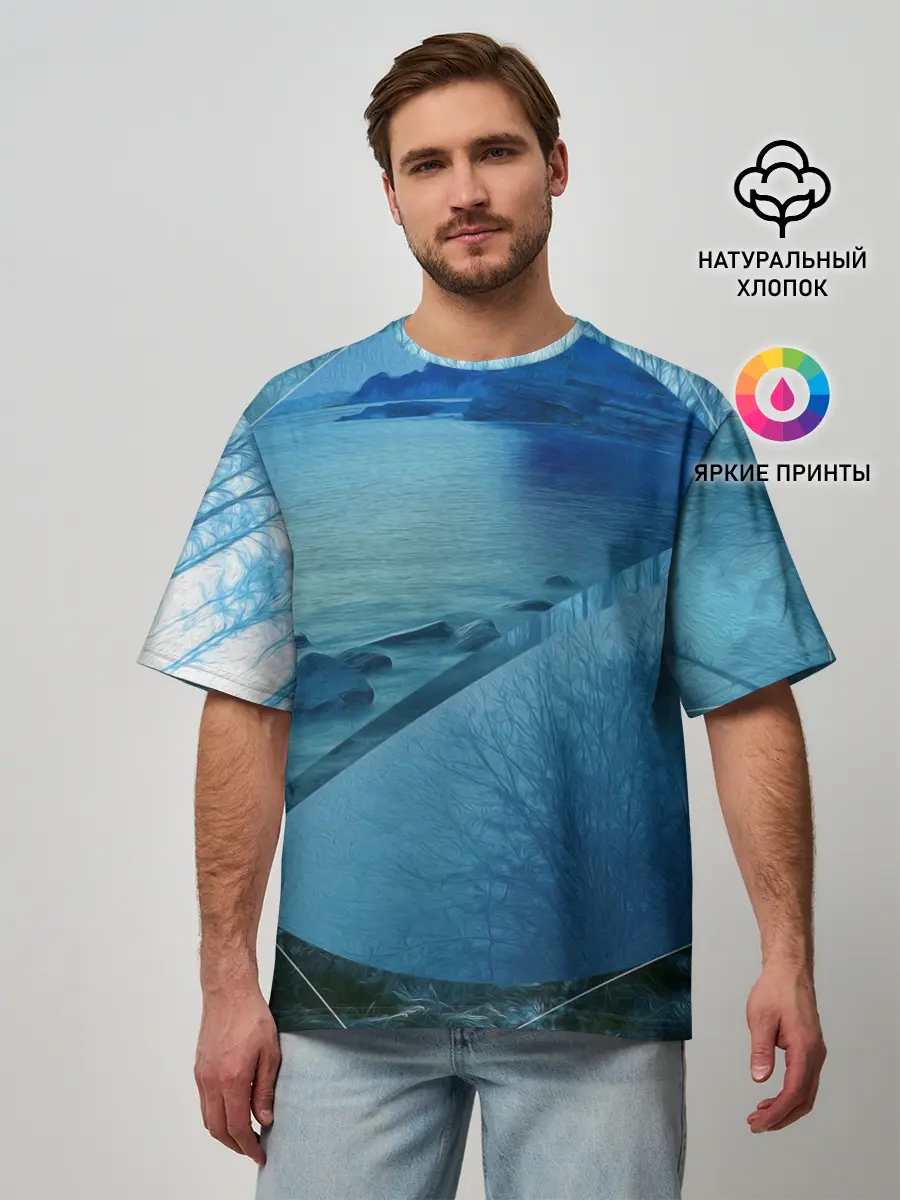 Мужская футболка оверсайз / ОЗЕРО