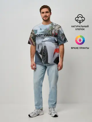 Мужская футболка оверсайз / NFS Most Wanted