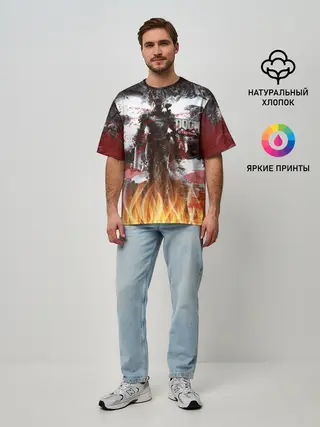 Мужская футболка оверсайз / Doom Ethernal Ancient Gods