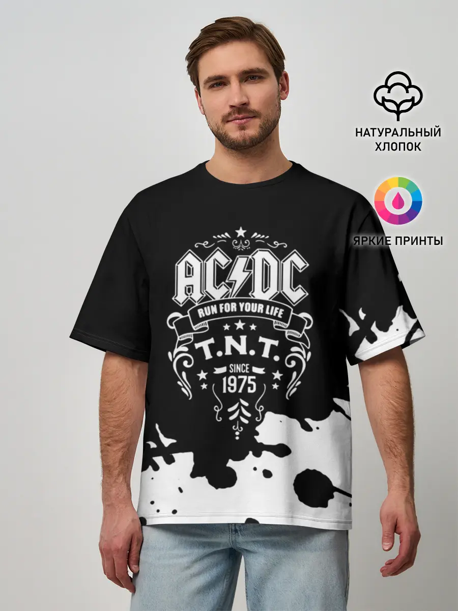 Мужская футболка оверсайз / AC/DC T.N.T.