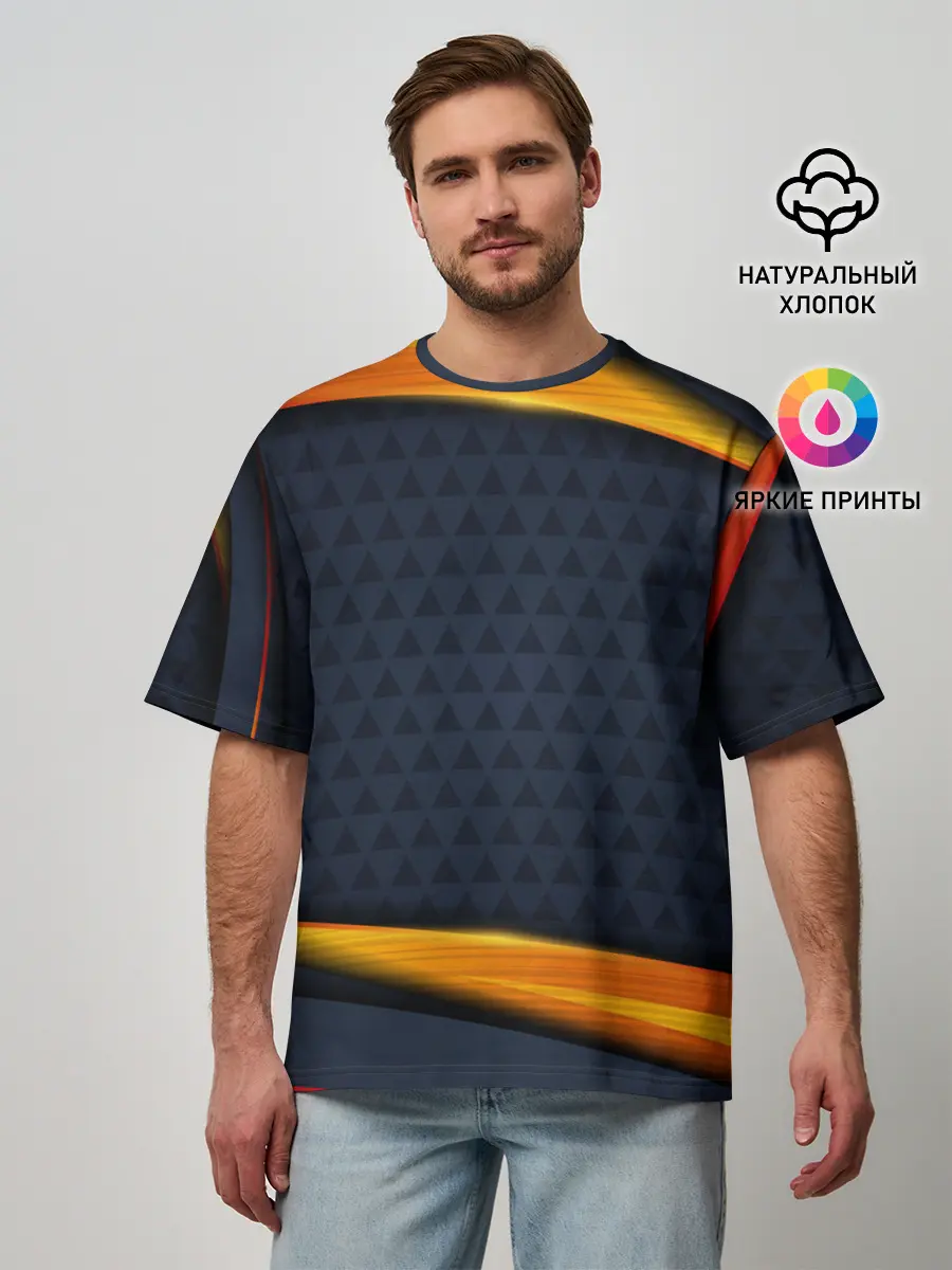 Мужская футболка оверсайз / Sport Dark style