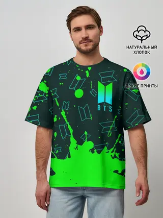 Мужская футболка оверсайз / BTS / БТС