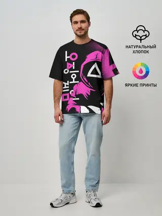 Мужская футболка оверсайз / Игра в кальмара