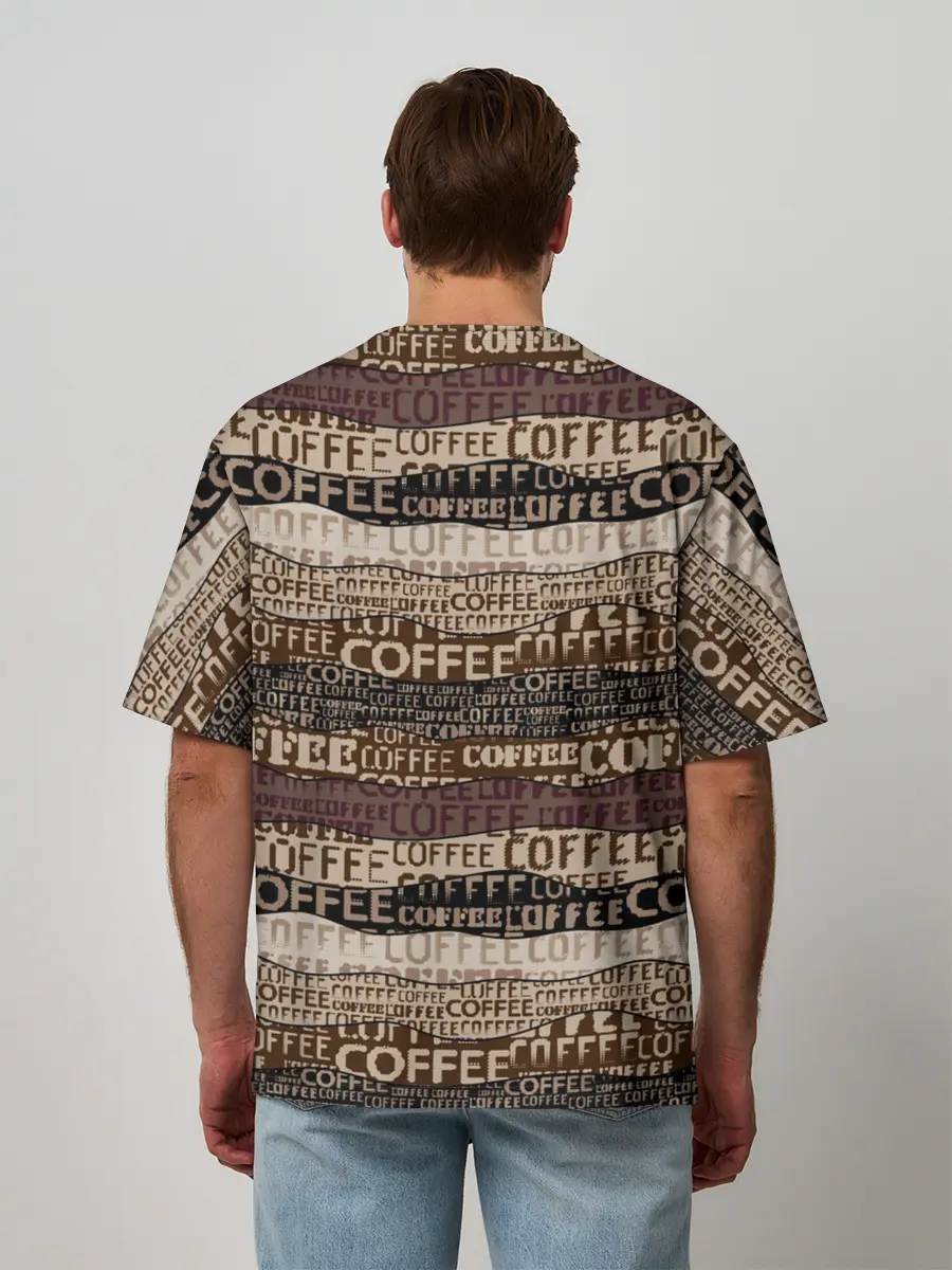 Мужская футболка оверсайз / Кофе