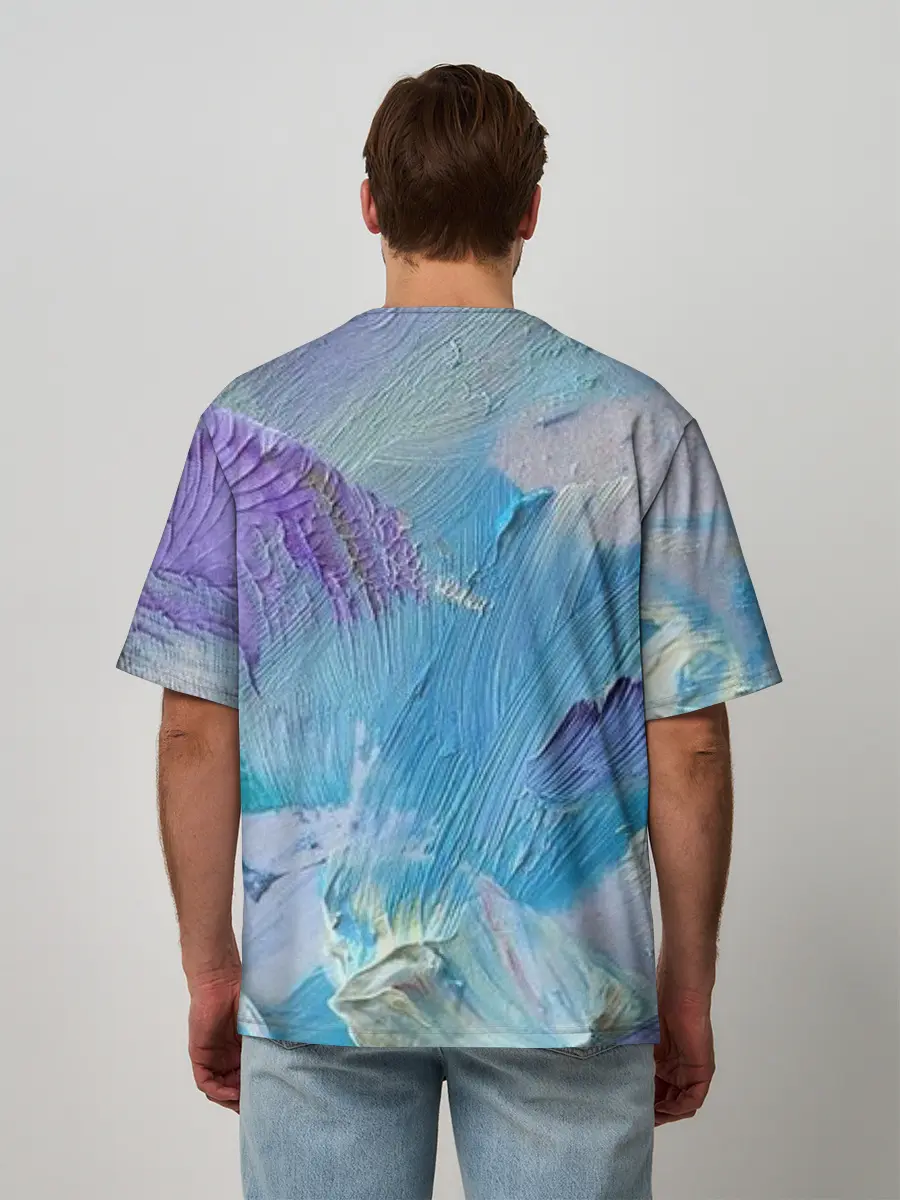 Мужская футболка оверсайз / Оставленная краска