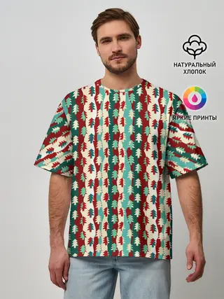 Мужская футболка оверсайз / Маленькие Ёлочки