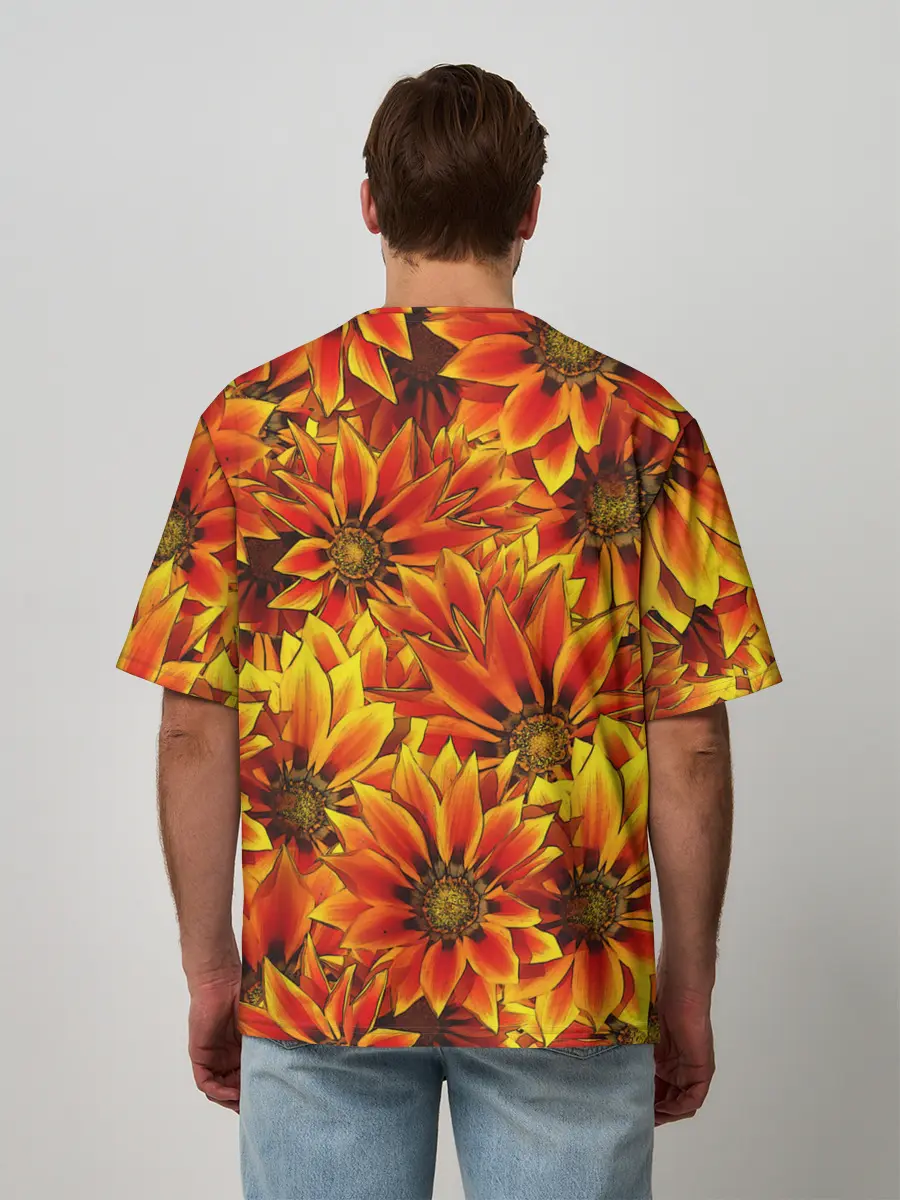 Мужская футболка оверсайз / Цветы