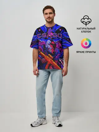 Мужская футболка оверсайз / CS GO hyper beast IMBAskin