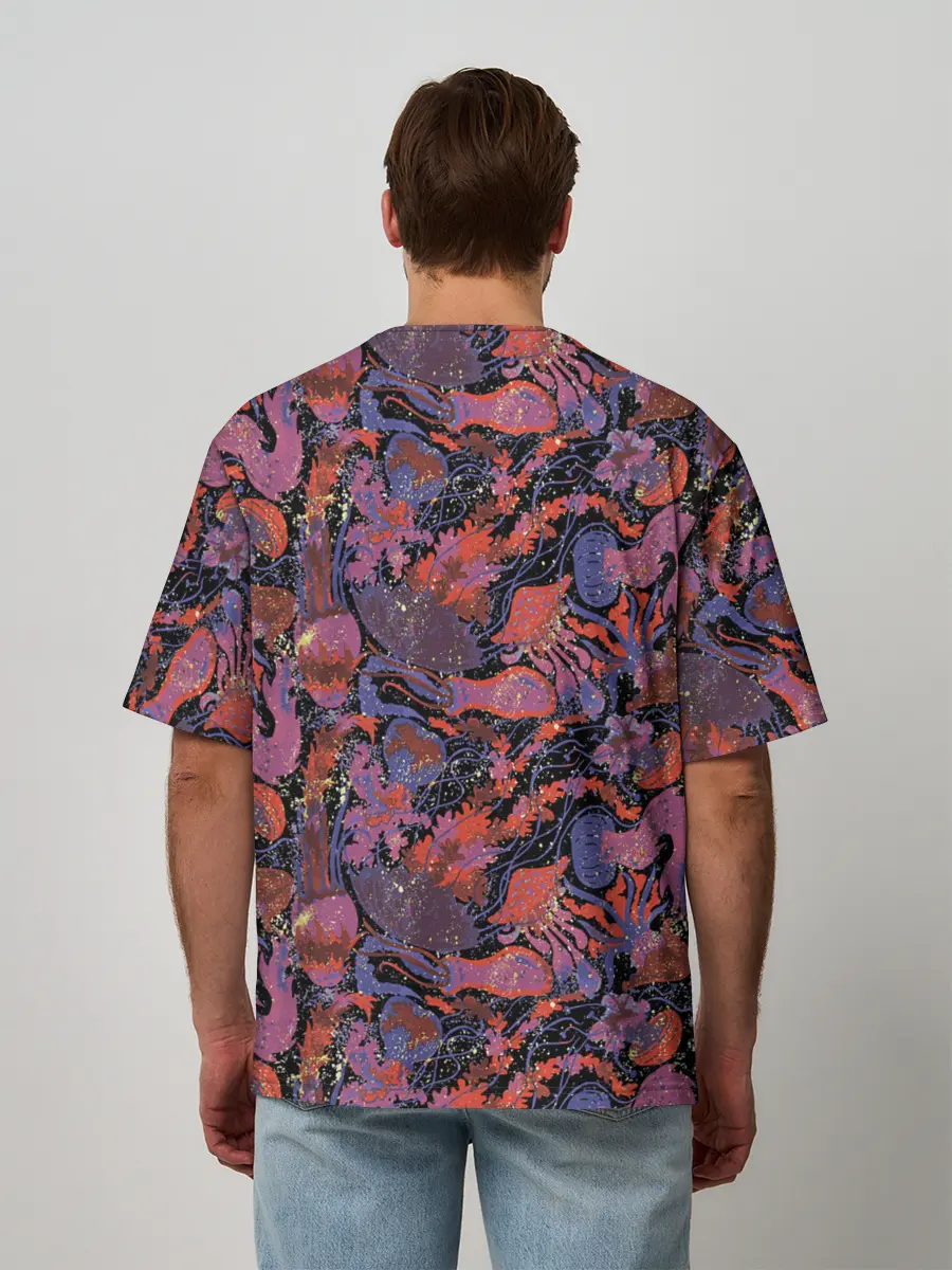 Мужская футболка оверсайз / Медузы