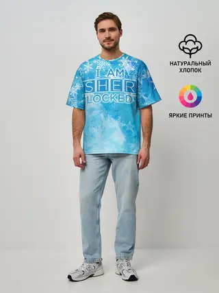 Мужская футболка оверсайз / Новогодний Sherlock