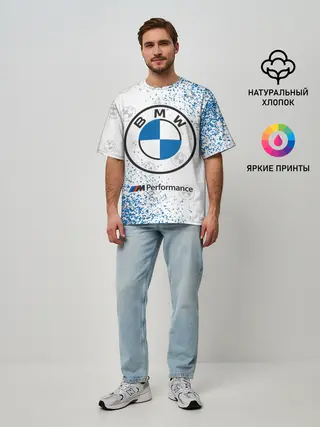 Мужская футболка оверсайз / BMW / БМВ