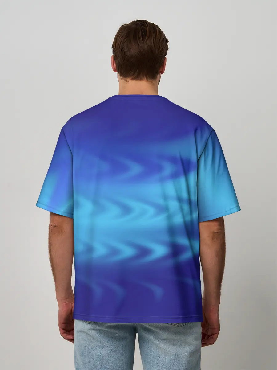 Мужская футболка оверсайз / Цвет настроения синий