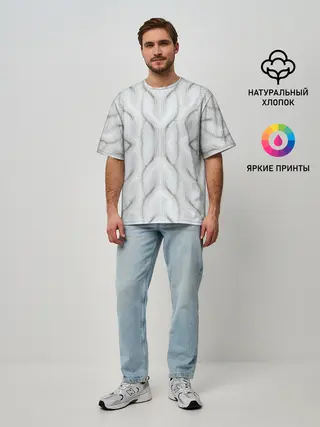 Мужская футболка оверсайз / Вязанка