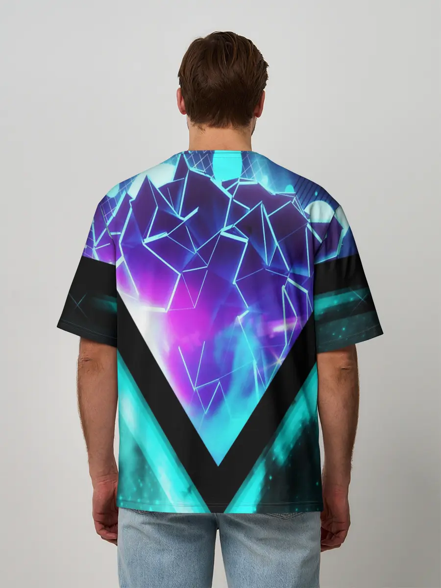 Мужская футболка оверсайз / NEON GEOMETRY