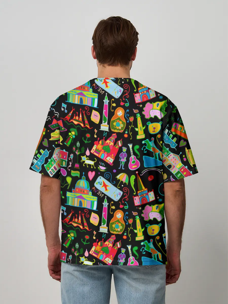 Мужская футболка оверсайз / Travel to Saint Petersburg